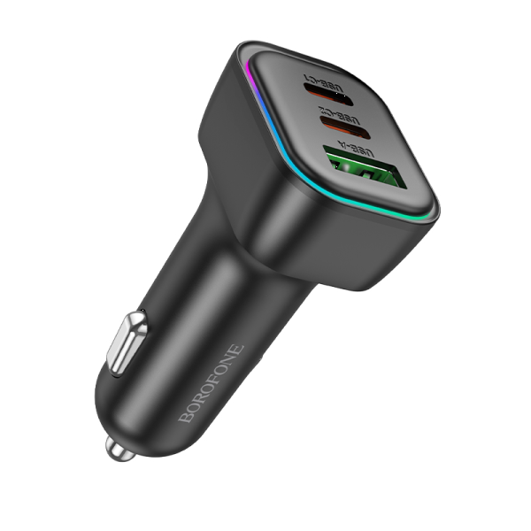 Фото - Автомобільний зарядний пристрій BOROFONE BZ28C Trophie PD60W(2C1A) car charger Black (6941991110870)