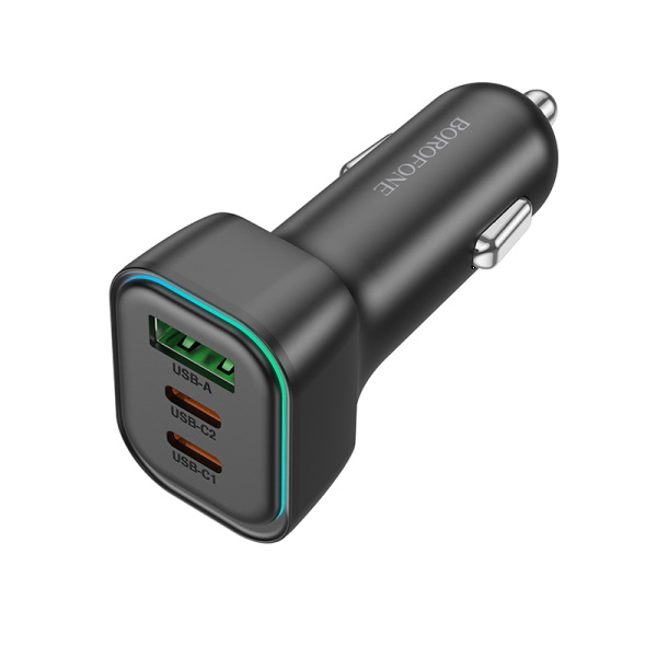 Фото - Автомобільний зарядний пристрій BOROFONE BZ28C Trophie PD60W(2C1A) car charger Black (6941991110870)