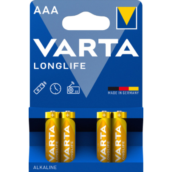 Фото - Батарейка тип AAA Varta LONGLIFE AAA BLI 4 ALKALINE