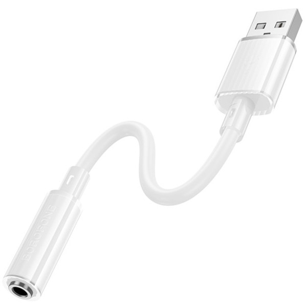 Фото - Перехідник BOROFONE BV22 USB-A to 3.5 White (6941991117022)