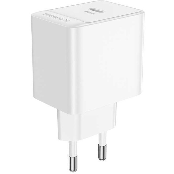 Фото - Мережевий зарядний пристрій BOROFONE BAS13A Erudite single port PD20W charger EU White (6941991104862)