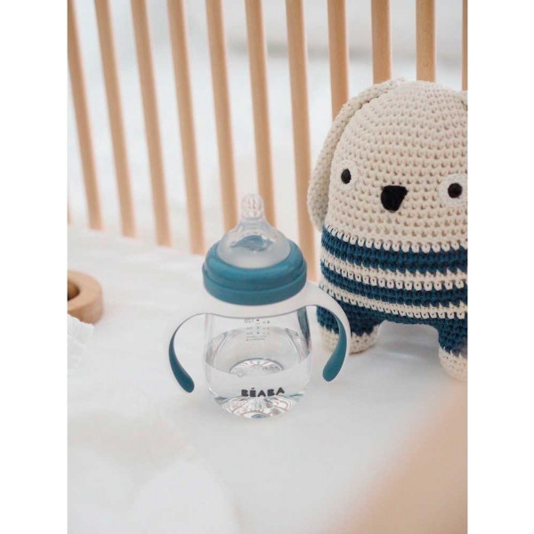 Фото - Поїльник-непроливайка дитячий Beaba 2 в 1 210 мл Windy Blue (913477)