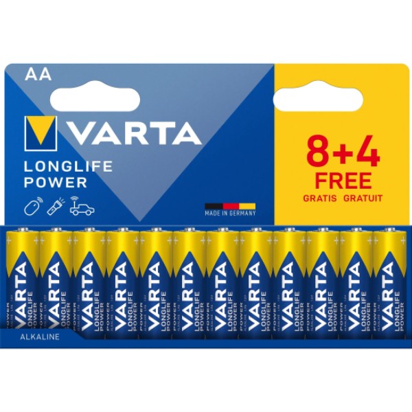 Фото - Батарейка тип AA Varta Longlife Power AA 12 шт. (04906121772) Фото - Батарейка тип AA Varta Longlife Power AA 12 шт. (04906121772)