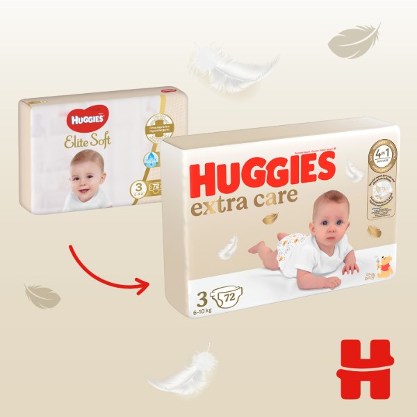 Фото - Одноразовые подгузники Huggies Extra Care Размер 3 (6-10 кг), 72шт. (5029053578095)