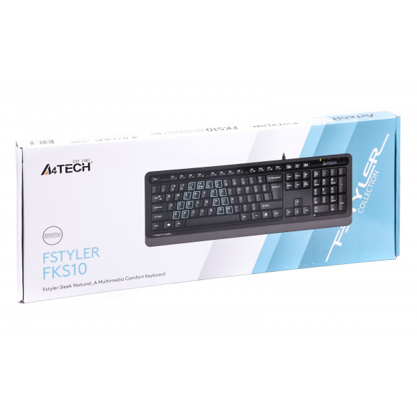 Фото - Клавіатура дротова A4tech Fstyler FKS10 Grey USB