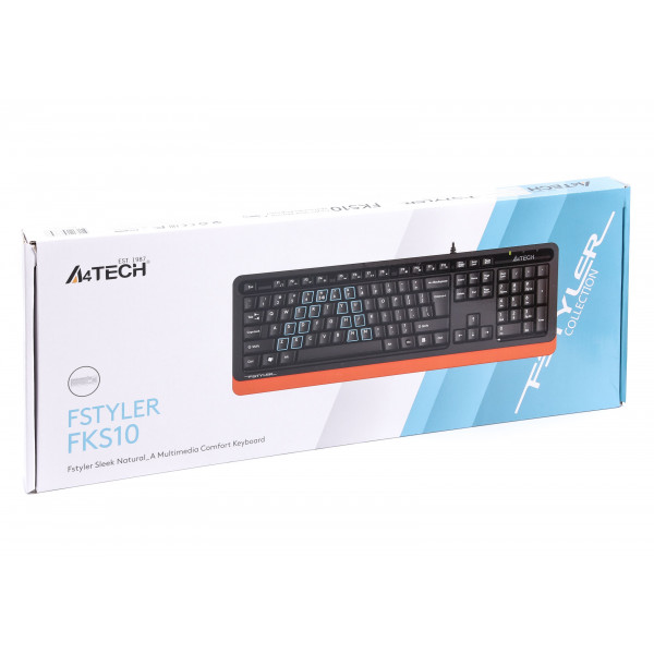 Фото - Клавіатура дротова A4tech Fstyler FKS10 Orange USB