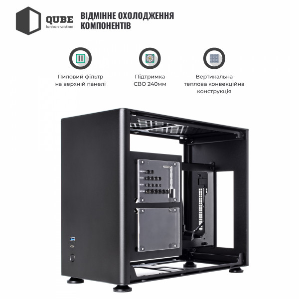 Фото - Корпус QUBE A4 Aluminum Black (QBA4I_WBNU3)