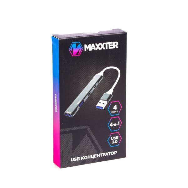 Фото - Хаб USB Maxxter 3.0 Type-A (HU3A-4P-03)