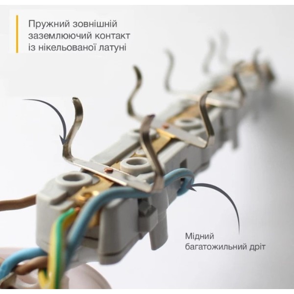 Фото - Мережевий фільтр Electrum 5 розеток 3 м із вимикачем та 2 Type-C + USB (C-ES-1991)