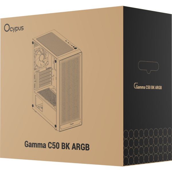 Фото - Корпус OCYPUS MATX W/O PSU GAMMA C50 BK ARGB (GAMMA-C50-BKG400XX-GL)