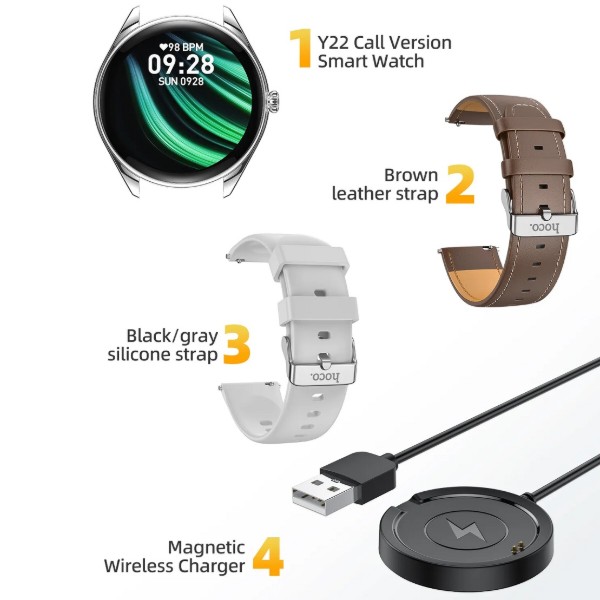 Фото - Смарт-годинник HOCO Y22 AMOLED Smart sports watch(call version) Black (6942007628983)
