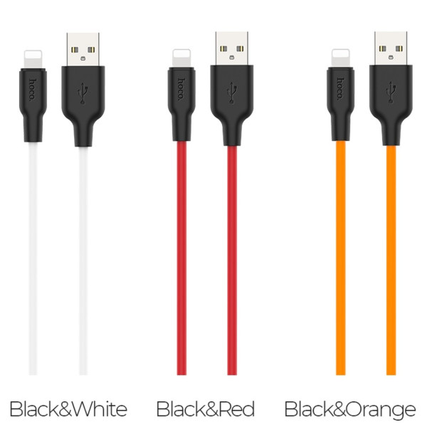 Фото - Кабель синхронізації даних HOCO X21 Plus USB to iP 2.4A, 2m Black+White (6931474713780)