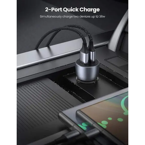 Фото - Автомобільний зарядний пристрій UGREEN CD213 Fast Car Charger (Dark Blue) (UGR-10144)