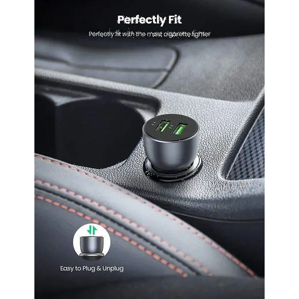 Фото - Автомобільний зарядний пристрій UGREEN CD213 Fast Car Charger (Dark Blue) (UGR-10144)