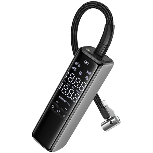 Фото - Автокомпресор BOROFONE FC1 Flow intelligent air pump Black Gray (6941991112485)