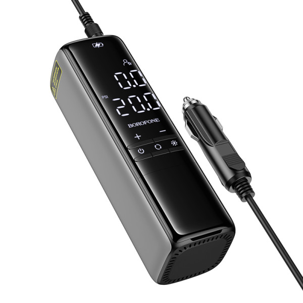 Фото - Автокомпресор BOROFONE FC1 Flow intelligent air pump Black Gray (6941991112485)