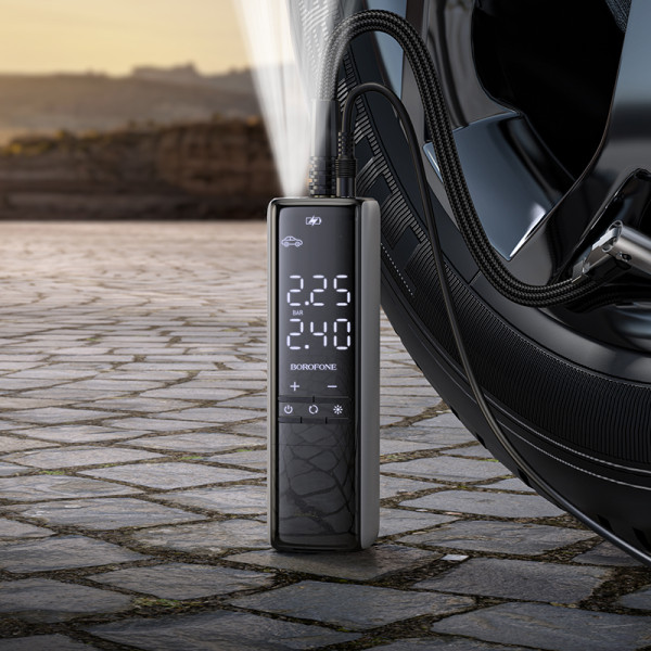 Фото - Автокомпресор BOROFONE FC1 Flow intelligent air pump Black Gray (6941991112485)