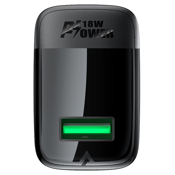 Фото - Мережевий зарядний пристрій AceFast A90 QC18W GaN single USB-A charger (EU) Black (6974316283249)