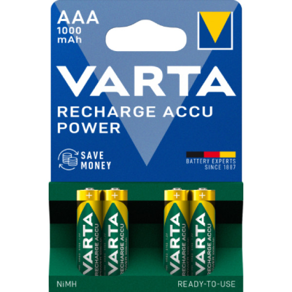 Фото - Акумулятор тип AAA Varta RECHARGEABLE ACCU AAA 1000mAh BLI 4 NI-MH (READY 2 USE)