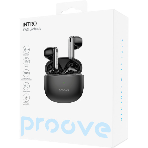 Фото - Навушники вкладиші бездротові TWS Proove Intro TWS (APP) Black (TWYP53002201)