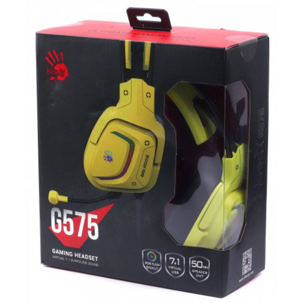 Фото - Гарнитура проводная игровая Bloody G575 (Punk Yellow)
