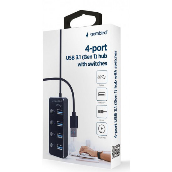 Фото - Хаб USB Gembird UHB-U3P4P-01