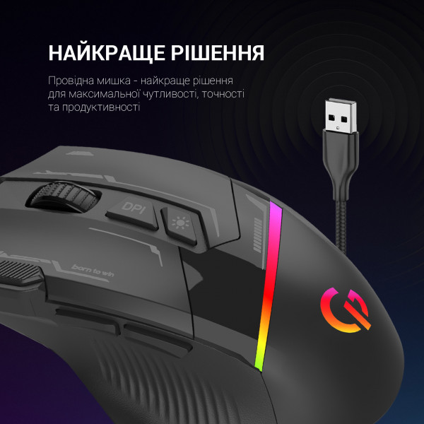 Фото - Миша дротова ігрова GamePro USB Black (GM300B)