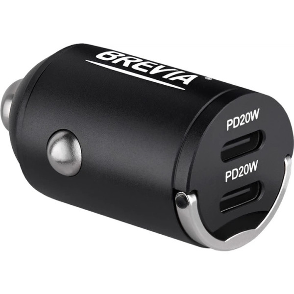 Фото - Автомобільний зарядний пристрій Brevia ePower NanoMetal 40W 2xUSB-C (46040DCMB)