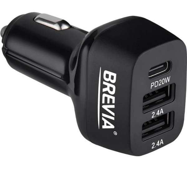 Фото - Автомобільний зарядний пристрій Brevia ePower TriDrive 44W 1xUSB-C+2xUSB-A (46044DUCB)