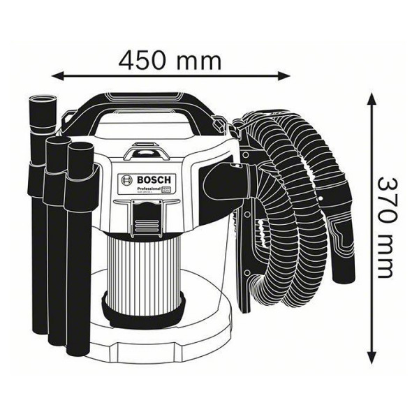 Фото - Пылесос для сухой уборки без мешка Bosch GAS 18V-10 L без АКБ и ЗУ (0.601.9C6.302)