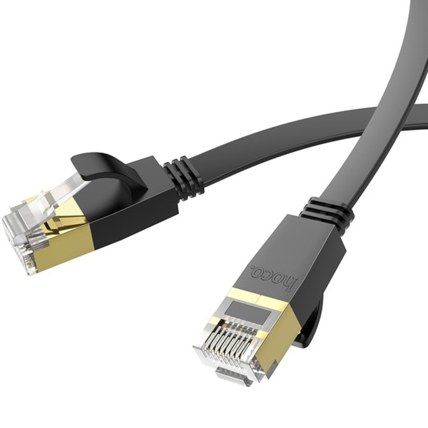 Фото - Кабель патч-корд HOCO US07 General pure copper flat network cable 20 м Black (6931474780720)