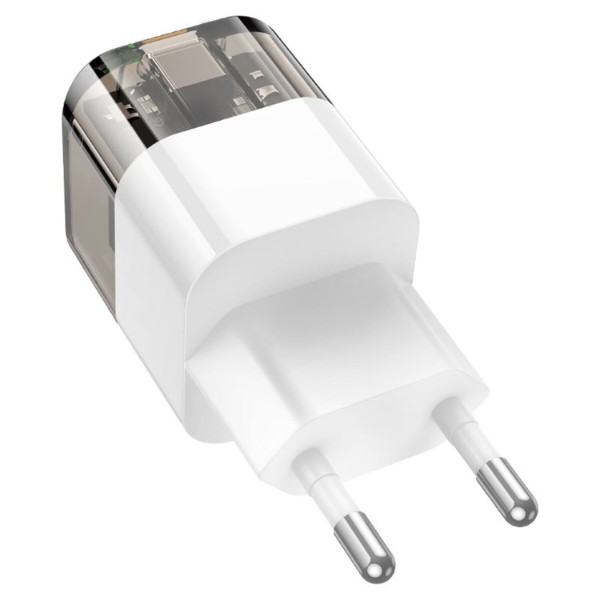 Фото - Мережевий зарядний пристрій HOCO C131A PD30W+QC3.0 charger(EU) Transparent black (6942007609821)