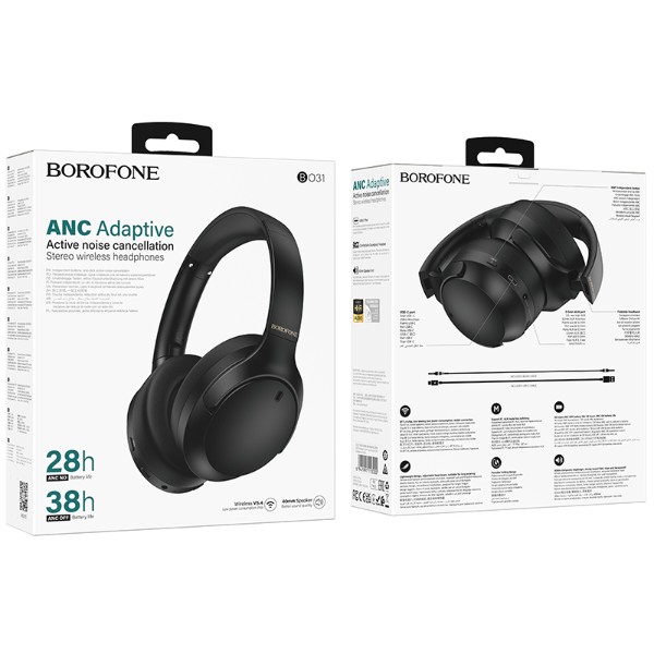 Фото - Наушники полноразмерные беспроводные BOROFONE BO31 Prestige active noise Reduction Black (6941991113000)