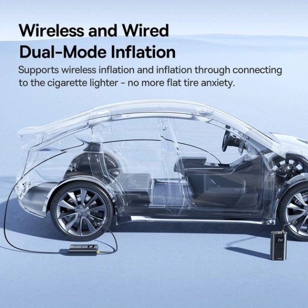 Фото - Автокомпресор Baseus PrimeTrip VA1 Wired and Wireless 2-in-1 Tire Inflator Cosmic Black (C11169001121-00)