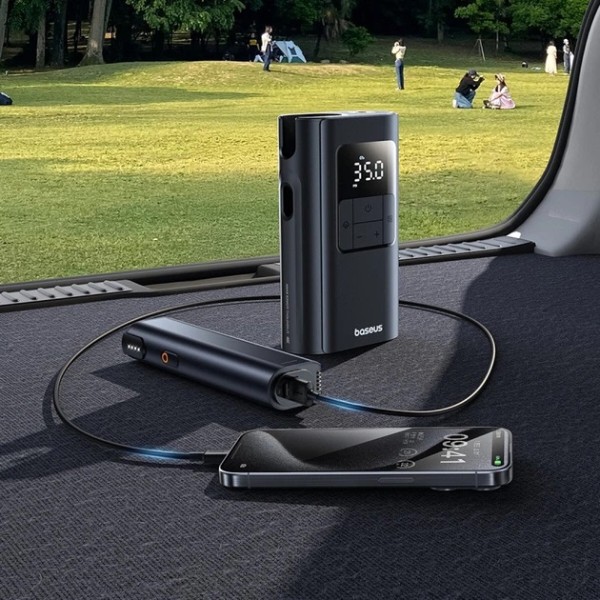 Фото - Автокомпресор Baseus PrimeTrip VA1 Wired and Wireless 2-in-1 Tire Inflator Cosmic Black (C11169001121-00)