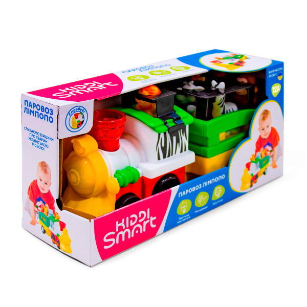 Фото - Интерактивный транспорт Kiddi Smart Паровоз Лимпопо (світло, укр.) (63396)