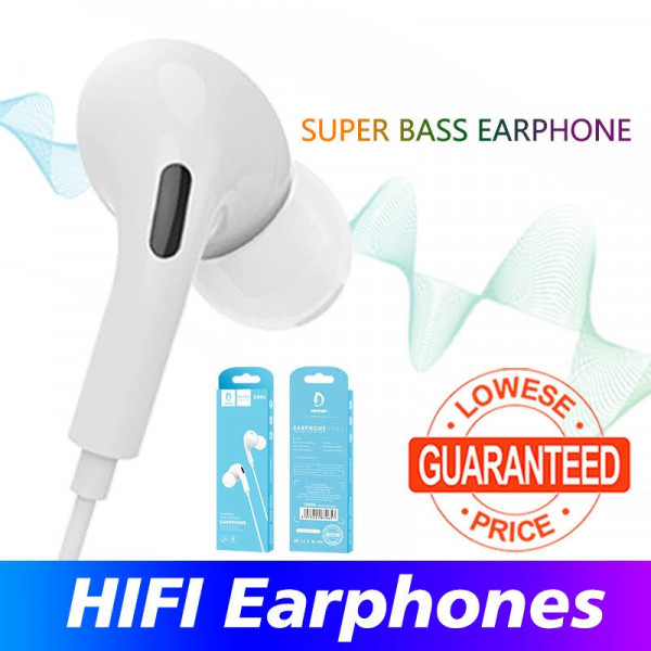 Фото - Навушники вкладиші дротові Denmen DR06 3.5mm 1.2 м White (DE-DR06-WH)