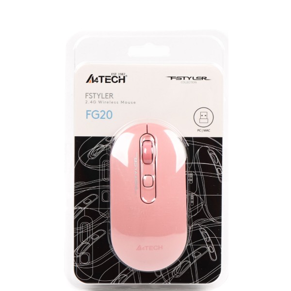 Фото - Мышь беспроводная A4tech Fstyler FG20 (Pink)