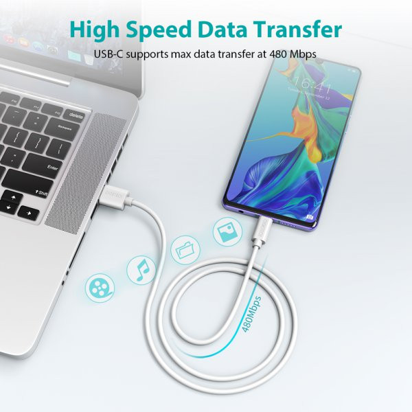 Фото - Кабель USB type A - USB type A Choetech USB 2.0 A-тато/C-тато 1m (AC0002-WH)