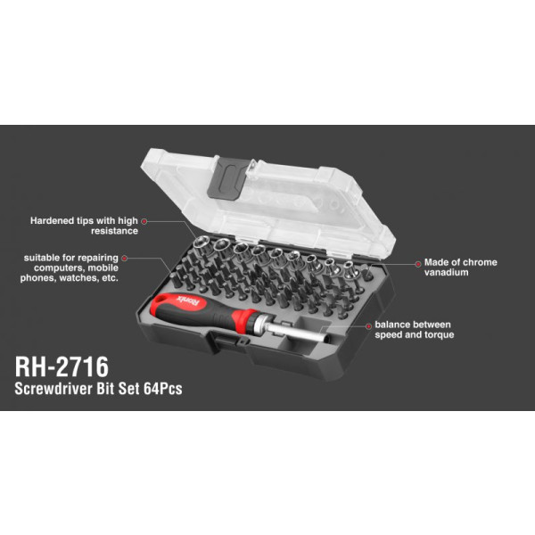 Фото - Набір викруток Ronix 64 шт. (RH-2716)