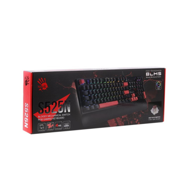 Фото - Клавіатура дротова ігрова Bloody S525N (Fire Black)