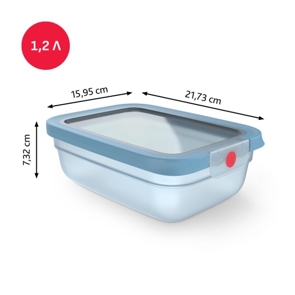 Фото - Ємність для зберігання Tefal N1210710 ONECLICK, 1,2 л блакитний