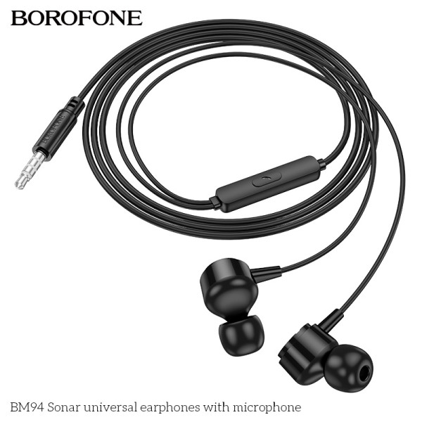 Фото - Навушники вкладиші дротові BOROFONE BM94 Black (6941991115820)