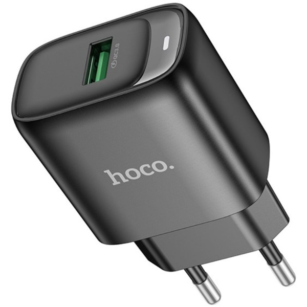 Фото - Мережевий зарядний пристрій HOCO C140AQC3.0 charger(EU) Black (6942007627788)