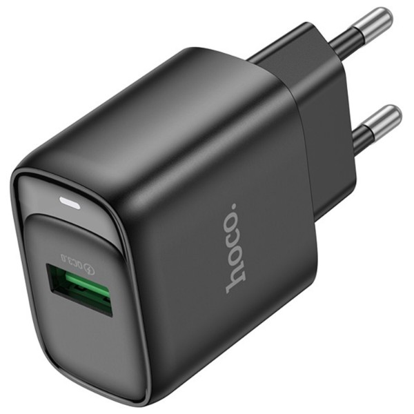 Фото - Мережевий зарядний пристрій HOCO C140AQC3.0 charger(EU) Black (6942007627788)