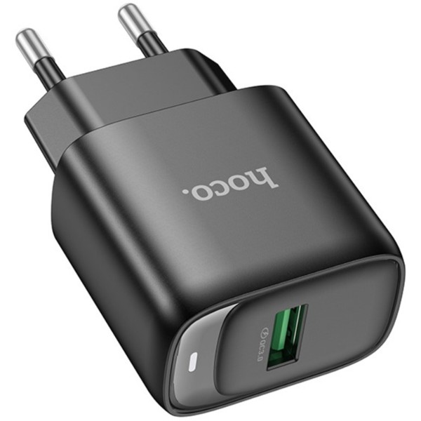 Фото - Мережевий зарядний пристрій HOCO C140AQC3.0 charger(EU) Black (6942007627788)