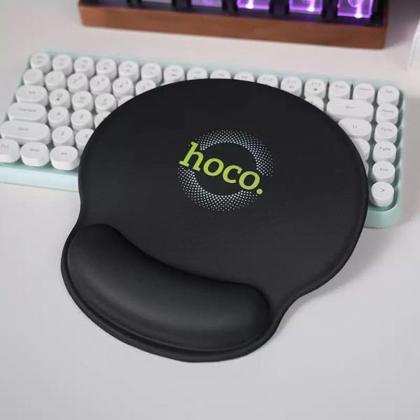 Фото - Килимок для миші HOCO GM30 Polar Fox mouse pad with wrist support Black (6942007623339)