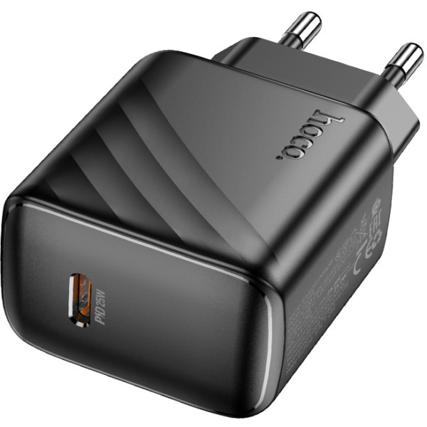 Фото - Мережевий зарядний пристрій HOCO CS24A Puerto single-port PD25W charger (EU) Black (6942007639750)