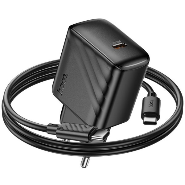 Фото - Мережевий зарядний пристрій HOCO CS24A PD25W charger set (C to C)(EU) Black (6942007639774)