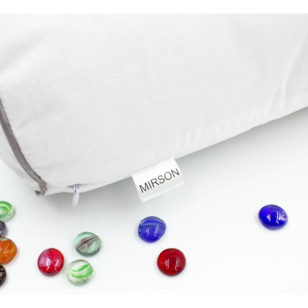 Фото - Подушка валик MirSon №8391 Velvet Line 28-0001 White BamBoo 100х16 см (2200006253358)